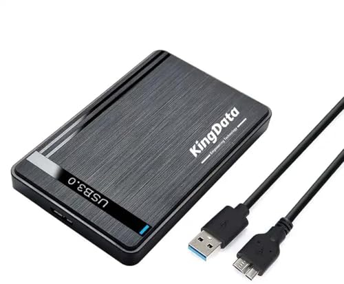 KingData SSD HDD Hard Drive Enclosure 2.5 pollici SATA III USB 3.0 Caddy Case Lettore esterno Laptop Trasferimento dati veloce Cavo UASP incluso Indicatore LED senza attrezzi