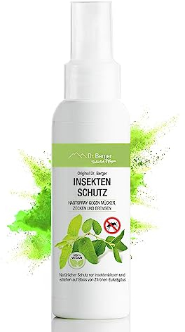 Dr. Berger Insektenschutz [VEGAN] Mückenabwehr | Schutz gegen Zecken, Moskitos, Mücken, Bremsen | Hautspray auch für Kinder geeignet - Natürlicher Schutz vor Mückenstichen | Mückenspray
