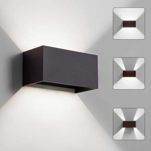 CELAVY LED vägglampa vägglampa inomhus utomhus, utomhu antracit utomhu vägg, 6000 K kall vit upp down-utomhu IP65 utomhusvägglampa utomhusbelysning husvägg balkong utomhus
