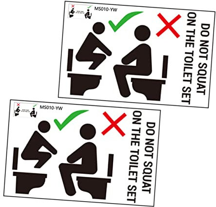 WESIEVYA 2fogli Targhetta Adesiva Per Toilette Con Da Decorazioni Murali Per Bagno Adesivi Creativi Per Toilette Pubbliche e Private Facile Da Applicare e Rimuovere