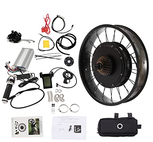 SanBouSi Fat-Bike Fatbike Kit de conversion pour vélo électrique 20 Kit de moteur arrière sans balais avec écran LCD 48 V 1500 W