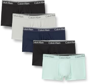 Calvin Klein Men Low Rise Trunk 5PK Green (Black/Light Cast/Feel The Mint/Shor) M