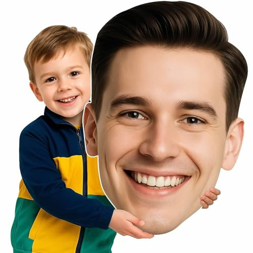 EZISHIPS Big Head Cutout Personalized 20–48 Inch – Giant Face Cardboard Sign, Custom Photo Prop, Oversized Face Standee, Birthday Party Christmas Decorations