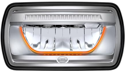 HELLA 1FE 016 773-021 LED-Fernscheinwerfer - 12/24V - rechteckig - Off-road Lighting - glasklar - Lichtfarbe: weiß/gelb (amber) - Kabel: 800mm