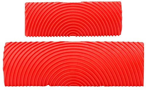 Set di rulli in legno in legno in gomma a 2 pezzi, strumenti di vernice strutturati per decorazione a parete fai-da-te (5,12 e 3,46 di dimensioni)