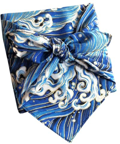 SAFIGLE Paño de Envoltura Japonés Estilo Furoshiki para Almuerzo y Regalo Multipropósito Color Azul Hielo para Picnic y Embalaje Bento Tradicional