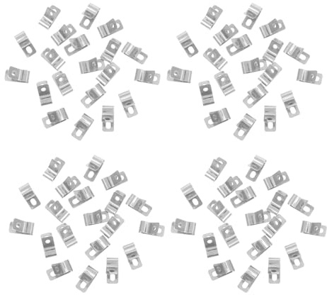 FIXOSHEE Lot de 100 Clips Câbles en Acier Inoxydable 304 R Clips en Forme de R Résistants à la Chaleur Colliers Métalliques Ignifugés pour Gestion et Fixation de Câbles Industriels et