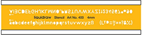 Liquidraw bokstäver schabloner för hantverk engelsk schablon alfabet nummer ritning formgivningsmall, 4 mm