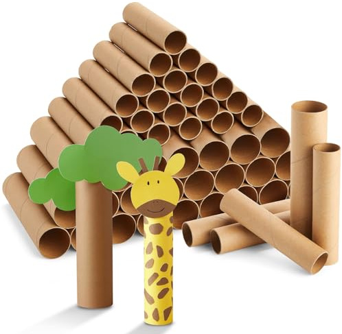Bright Creations Brown Paper Cardboard Craft Tube Rolls (50-Pack) - 2 Sizes, 25 of Each, 15.2 and 19 cm Tall