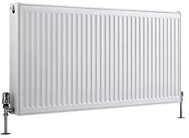 Milano Compact White Type 22 Horizontal Double Panel Convector Radiator - 600mm x 1200mm