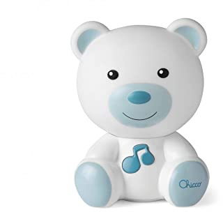 Chicco - Luce Notte Orsetto, Lampada Portatile a Forma di Orso con Musica Classica e Suoni Rilassanti, Due Modalità Evolutive, Luce Notte e Luce Guida Portatile, Azzurro, 0 mesi +