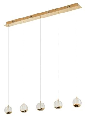 Lucande LED Pendellampa 'Hayley' (modern) i vit av glas för vardagsrum/matsal (5 lamor, glödlampor ingår) - Glas pendellampa, matbordslampa, hänglampa
