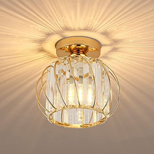 Lampadario in cristallo elegante nordico E27 LED Plafoniera Moderna in Cristallo, Lampada da Soffitto a Mini Lampadario in Cristallo per Cucina Sala da Pranzo Ingresso Corridoio Camera da Letto