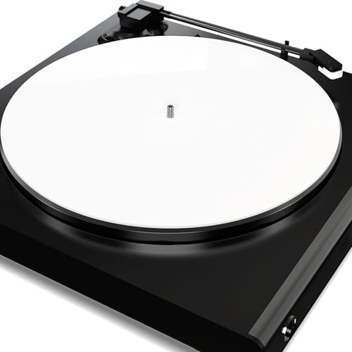 Skivspelare Akryl Slipmatta, för LP Skivspelare, Professionell Reduce Static Dust Noise Record Platter Mat, för 12 Tums Skivspelare (Kritvit)