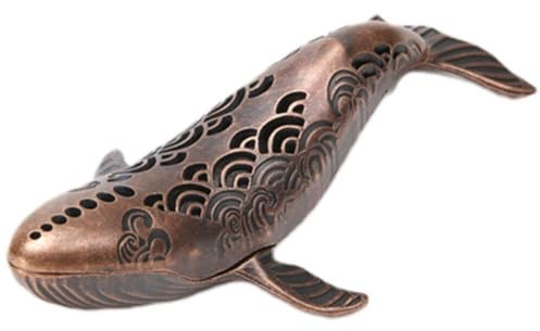 HiyyFloy Incense Stick Holder, Whale Incense Burner Copper Censer, Animal Incense Stick Holder, Antiquewhale Aromatherapy Stove Home Decoration
