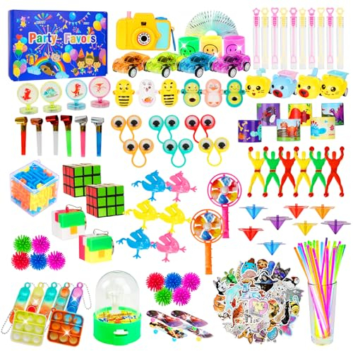 Hossom 190 Pezzi Gadget Compleanno Bambini, Regalini Fine Festa Compleanno, Sacchetti Compleanno Bambini, Pignatta Compleannos, Regali per Ragazzi e Ragazze Alla Fine Delle Loro Feste di Compleanno