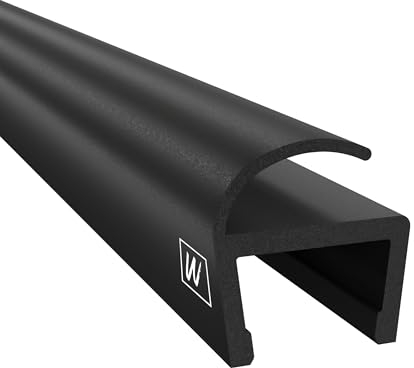 WAKA Premium Duschtür & Duschlippe PRO-F Duschdichtung Optisch Schwarz, Duschdichtungen für Duschtüren 8mm Glas Länge 2000mm Duschkabinen Dichtungen & Duschtürdichtung mit der Besten Qualität