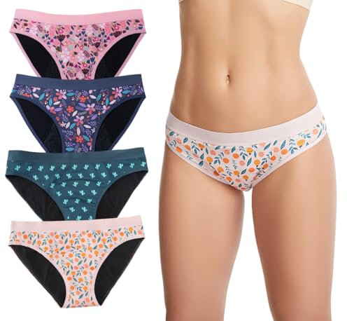 Period Pants for women Panties for Women Period pants Womens knickers multipack Period Underwear Heavy Flow incontinence pants women washable ladies underwear knickers packs 4pcs Size XL