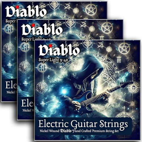Diablo 9-42 Super Light Electric Guitar Strings, Nickel Wound 3-Pack (9s) 9-42 Gauge