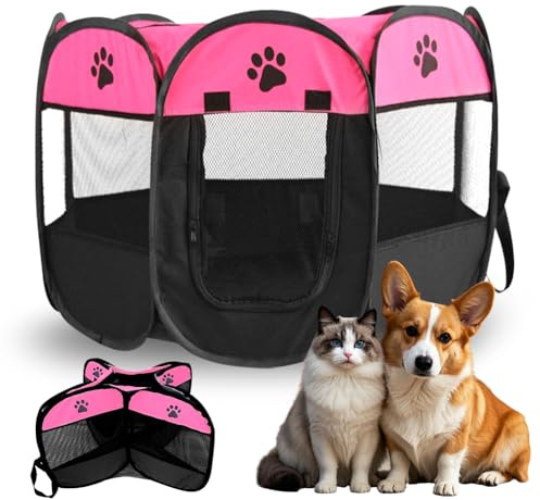 Faryodi Recinto pieghevole per cuccioli, box per cani, 74x74x43cm, recinto per gatti, recinto per piccoli animali per casa, recinto all'aperto per cani, gatti, conigli, interno ed esterno'
