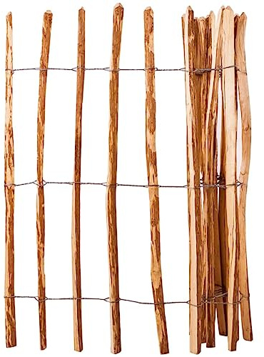 Xhnifbn Recinzione a bastoncini, nocciola, 120 x 250 cm, in legno naturale, protezione da sguardi indiscreti per balconi, giardini, aiuole, robusta e durevole per ambienti esterni