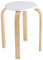 GOTOTOP Holzhocker, gebogener Holz-Stapelstuhl mit Anti-Rutsch-Matte für Heimmöbel Kinderzimmer (weiß)