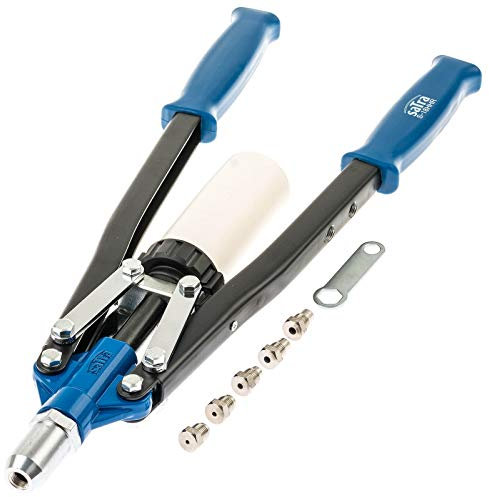 Satra S-18HHR - Pinza per rivetti ciechi con 5 bocchini, 450 mm