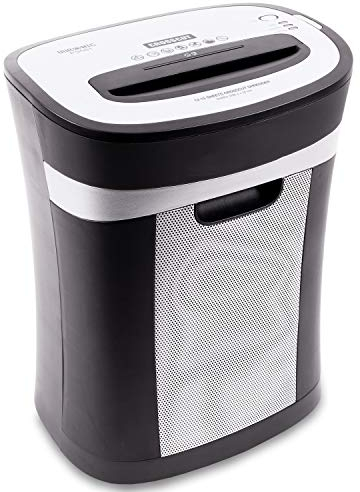 Duronic PS581 Aktenvernichter | 15 Blatt Partikelschnitt P4 | 22 Liter Papierkorb | Kreuzschnitt Schredder für Datenschutz | Zerkleinerer für Kreditkarten und CD | Reisswolf mit Start-Stopp-Automatik