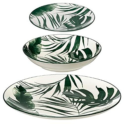 Secret de Gourmet - Service de Table 18 Pièces Palme 26cm Vert