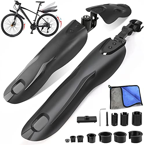 MTB Schutzblech Set, Fahrrad Schutzblech Set, Vorderradund Hinterrad Schutzblech, Universal Fahrradschutzblech, Lässt Sich Schnell und Einfach Montieren, für Alle Mountainbike, MTB (24-29 Zoll)