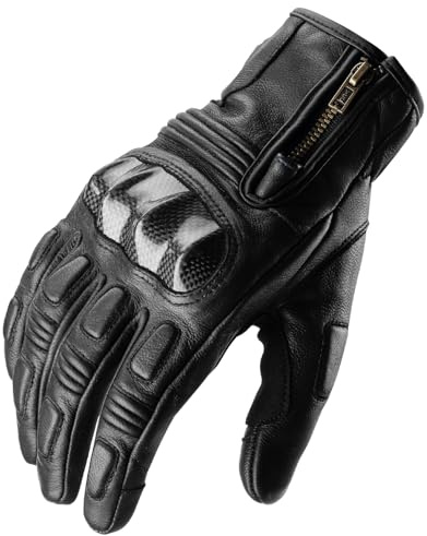 ROCKBROS Motorcycle & Mountain Bike Gloves for Men Women Goatskin Bicycle Gloves Breathable, Carbon Fiber Protection, Sensitive Finger, MTB Gloves for Dirt Bike, Climbing, Racing,Skiing,Work
