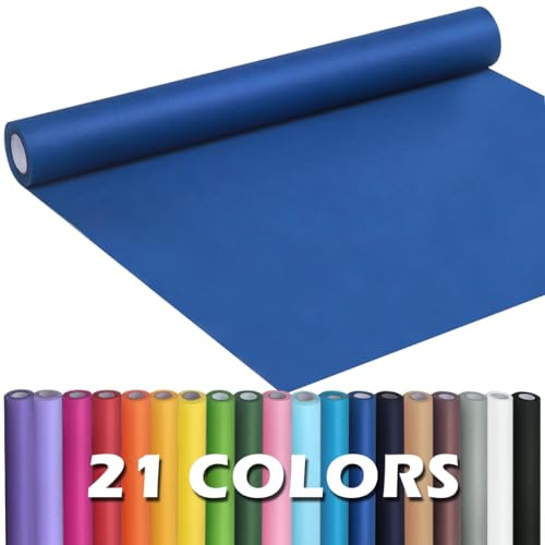 PerkHomy Blue Kraft Paper Roll 17.5 x 960 (80') for Gift Wrapping Bouquet Flower Art Painting Craft Writing Packaging Shipping 80GSM 55LB (Blue, 17.5 x 80')