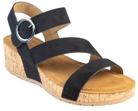 CHATTAWAK FEMME SANDALE COMPENSEE CONFORT LILOU VELOURS NOIR, 38