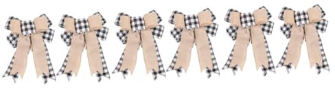 Garneck 6 STK Weihnachtsbaumschleife weihnachtsdeko Christbaum anhänger Weihnachten Weihnachtsband Girlande Weihnachtsschmuck Weihnachtsschleife Christbaumschmuck groß Zubehör Kranz