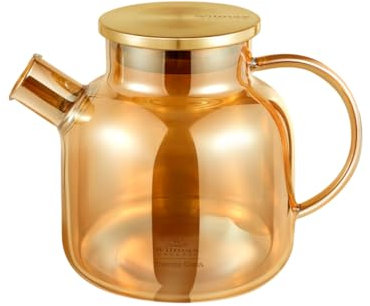 Wilmax - Glas Teekanne mit Edelstahl-Deckel - 1200ml - Teezubereiter für losen Tee - Glaskanne - Kanne aus hitzebeständigem Glas - Teapot - Glaskanne für Heiß- und Kaltgetränke