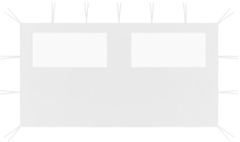 Home Items, Pavillon-Seitenwand mit Fenstern, 4 x 2 m, Weiß, Anzugmöbel