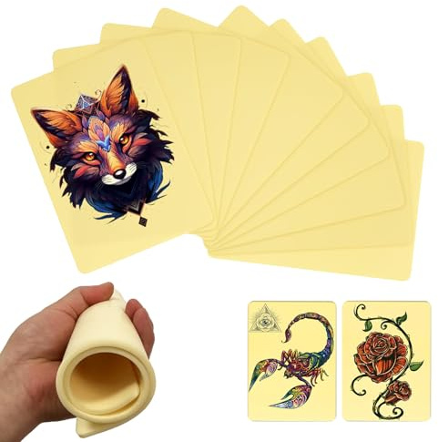 Lote de 10 hojas de piel de entrenamiento para tatuaje de silicona de 3 mm de grosor, para microblading, cejas y labios (amarillo)