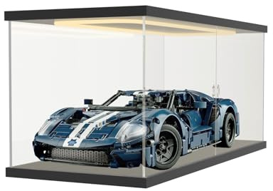 Nynelly Vitrine en acrylique pour objets de collection avec éclairage LED, boîte transparente pour affichage du set Lego 60445 F1 Truck, Lego 60444 42154 42210, Jazz Quartet 21334, présentoir