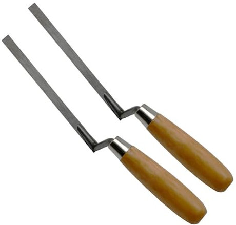 2 paletas de acero inoxidable para acabado de hormigón con mango de madera para enyesado de suelos