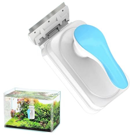 Magnetischer Aquarienreiniger, Algen für Aquarien, magnetischer Reinigungsmagnet, Algenmagnet, mit 2 abnehmbaren Schabern, für Aquarien aus