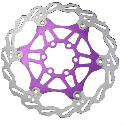 Freno a disco per bicicletta, 160 mm, con 6 bulloni, per bici da strada, MTB, in acciaio inox, con dissipazione del calore (viola 160)