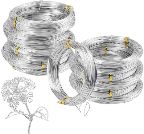 Biugaaufai 10 Roll 1 mm Anodized Aluminum Bonsai Training Wire, Each Roll 164 Feet Anodized Aluminum Bonsai Plant Wire, Wire for Crafts, Sculpting, Home Decoration(Total 1640Ft)