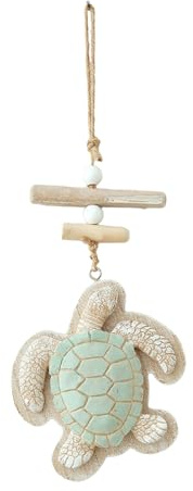 Adorno colgante de pared de tortuga náutica de madera con cuerda de cáñamo, tortuga rústica, arte de pared para baño, sala de estar, decoración fácil de colgar, decoración versátil para el hogar, idea