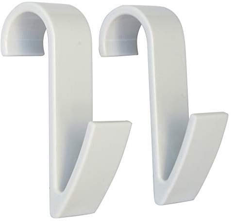 SOMATHERM FOR YOU, Lot de 2 crochets blancs pour sèche-serviette à tube rond - Accessoires pratiques à suspendre pour salle de bain - Idéal pour un rangement optimal et décoratif