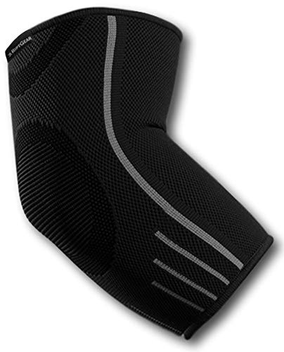 RiptGear Elbow Compression Sleeve - Elbow Brace for Men and Women - Elbow Sleeve for Tendonitis, Tennis Elbow, Golfers Elbow, Bursitis, Elbow Support Treatment for Joint Pain (Small, Black (1 Pack))