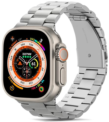 Tasikar Band Kompatibel med Apple Watch Band 49mm 46mm 45mm 44mm 42mm 41mm 40mm 38mm Premium rostfritt stål metall ersättningsrem kompatibel med Apple Watch Ultra SE Series 10 9 8 7 6 5 4 3