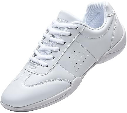 DADAWEN Damen Cheerleading Schuhe Mädchen Turnschuhe Yoga Training Schuhe,Weiß,39 EU