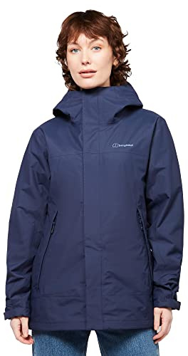 Berghaus Women’s Stormcloud Prime 3-in-1 Waterproof Jacket with Removable Fleece Midlayer & Adjustable Hood, Breathable Raincoat (UK, Numeric, 14, Regular, Regular, Navy)