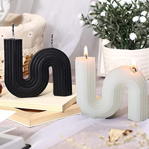 2 velas estéticas en forma de vela minimalista con forma geométrica velas perfumadas de cera de soja arte decorativo hecho a mano para boda, regalo de cumpleaños de Navidad