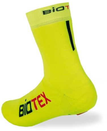 BIOTEX Chaussette couvre-chaussures unisexe pour cyclisme, chaussette hydrophobe thermique respirante, sous-vêtements techniques de sport, jaune fluo, S